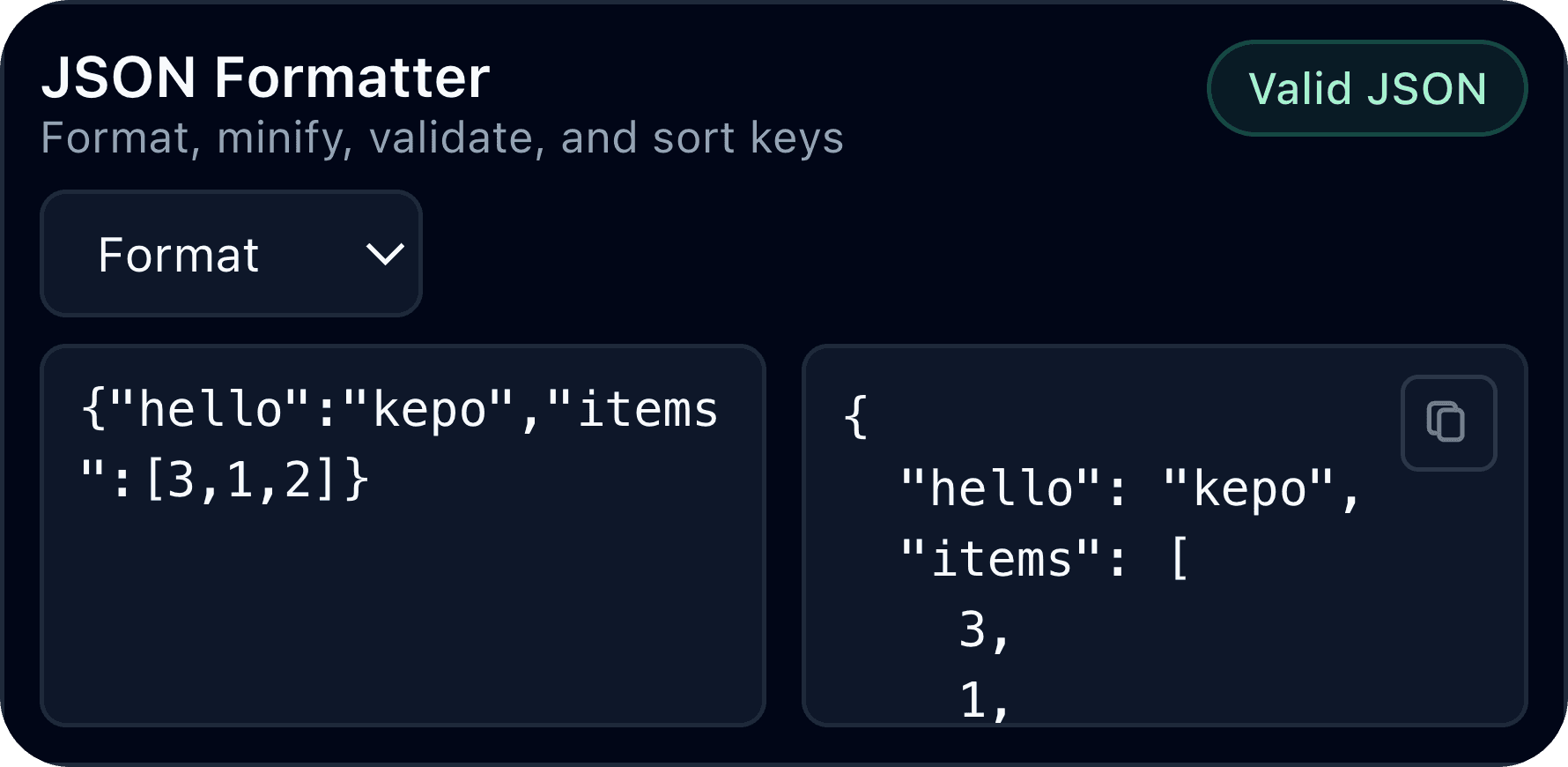 Free JSON Formatter